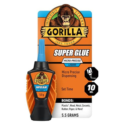 Gorilla Micro Precise Super Glue, Clear, 5.5 g, All Purpose - size: Pack of 1, style: Liquid