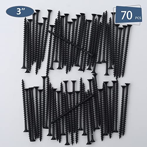 JEGONFRI 70PCS #8 × 3" Coarse Thread Black Drywall Screws, Wood Screws - size: #8 × 3"