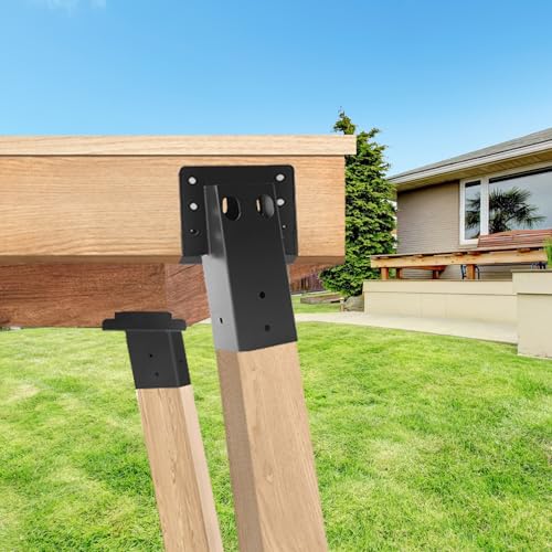 Outdoor 4"x4" Compound Angle Brackets,Deer Stand Brackets for Deer Stand, Hunting Blinds and Tree Houses - color: Black