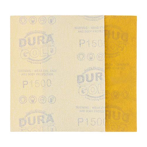 Dura-Gold Premium 1/4 Sheet Gold Sandpaper Sheets, 3000 Grit (Box of 20) - size: 3000-Grit