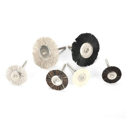 5 pcs of 18 Kinds Wheel Brushes Polishing Buffing Rust Removing Abrasive Cleaning Buff Bit Pen/Bowl/T Shape Nylon/Horsehair/Pig Hair/Wool/Brass/Stainless Steel Wire Total 90 pcs
