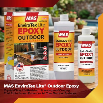 MAS EnviroTex Lite Outdoor Epoxy 24 Oz Kit, High-Gloss - size: 24 Oz