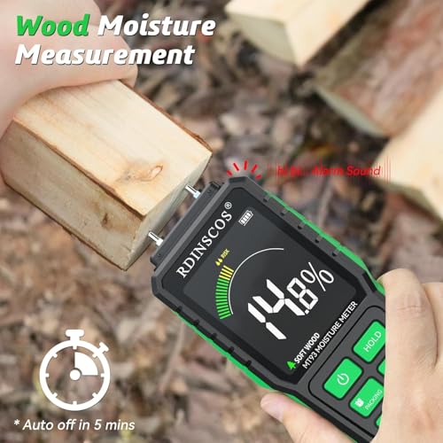RDINSCOS Moisture Meter for Wood, Walls & Hardwood - color: Black-green