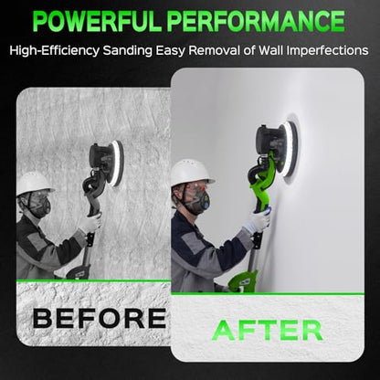 Drywall Sander, 8-Amp Drywall Sander with Vacuum Dust Collector,Light Green - color: Light Green