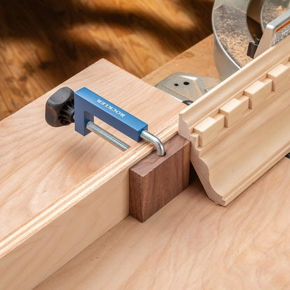 Rockler Universal Fence Clamps for Woodworking (Set of 2) – Great Fence Clamp for False Fence, Half-Fence, Stop Block, & More – Compact, Lightweight Aluminum Body w/Steel Threaded Woodworking Clamps