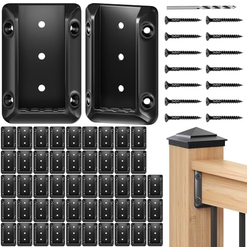 50 Pcs Toscoco Deck Railing Brackets for 2×4 (Actual 1.5" × 3.5") Wood Rail