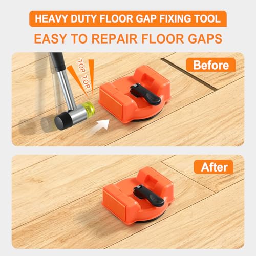 Heavy Duty Floor Gap Fixer Tool with Rubber Mallet 5 PCS Sticky Pads