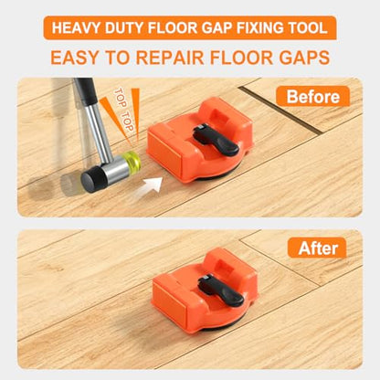 Heavy Duty Floor Gap Fixer Tool with Rubber Mallet 5 PCS Sticky Pads