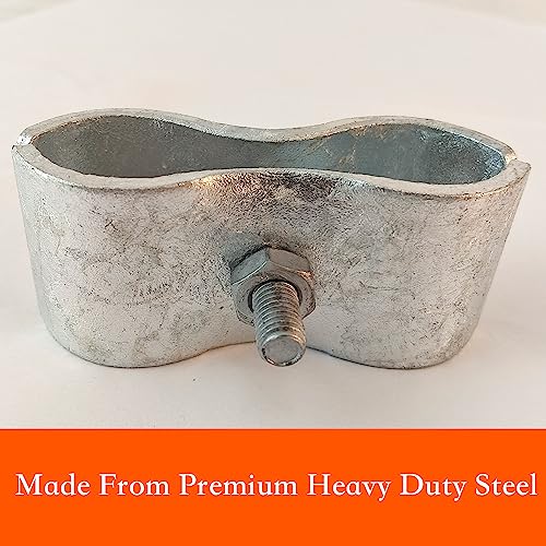 Dog Kennel Clamps & Panel Clamps For Chain Link Fence Made To Fit 1 3/8" Round Posts. Chain Link Clamp, Fence Panel Clamps And Saddle Clamp For Dog Kennels, Galvanized Connectors. (1-3/8"(8PCS)
