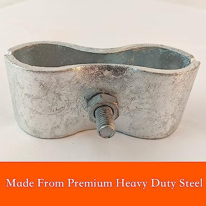 Dog Kennel Clamps & Panel Clamps For Chain Link Fence Made To Fit 1 3/8" Round Posts. Chain Link Clamp, Fence Panel Clamps And Saddle Clamp For Dog Kennels, Galvanized Connectors. (1-3/8"(8PCS)