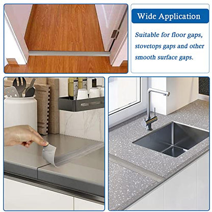 FONUNO Vinyl Floor Transition Strip Self Adhesive Threshold Strip 1.57" W - color: Gray, size: 4cm, 3.3Ft
