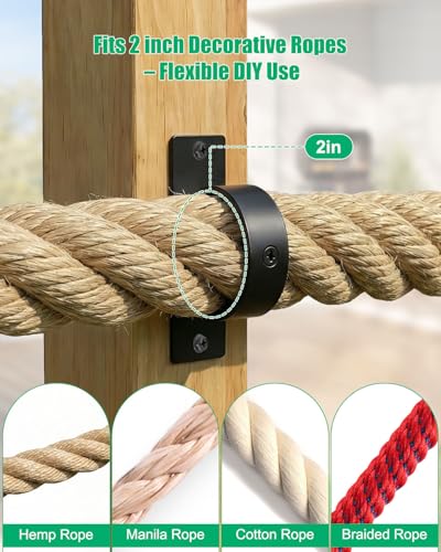 4 Pack Stainless Steel Rope Holder with Cross Screw, Easy to Install