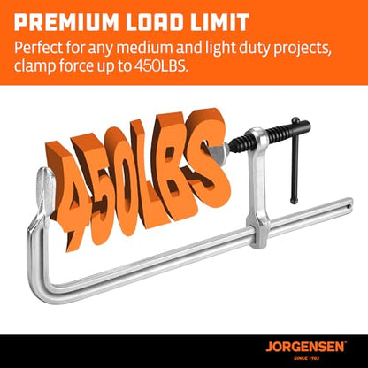 Jorgensen 12-Inch Light-Duty Drop Forged Steel Bar Clamps, 2-Pack - size: 12 Inch