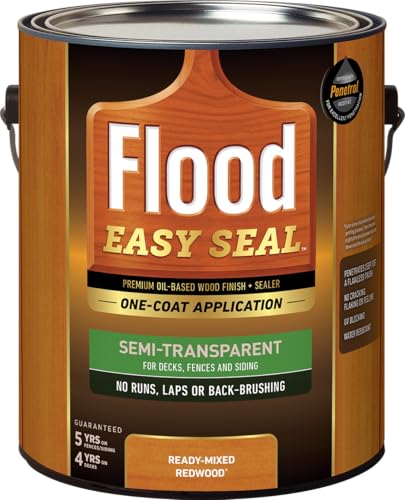 Flood Easy Seal 1 gal Redwood Semi-Transparent Exterior Wood Stain & Sealer - color: Redwood