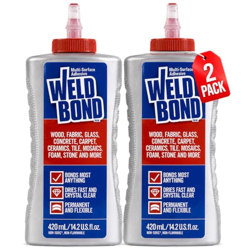 Weldbond Multi-Surface Glue Non-Toxic for Mosaic Wood Craft 14.2oz (2 Pack) - size: 2-pack