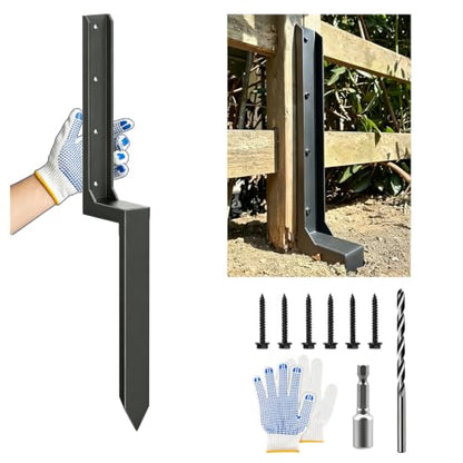 HJZALMI 1PCS Fence Post Repair Kit, Fix Broken 4x4/6x6 Wood Post