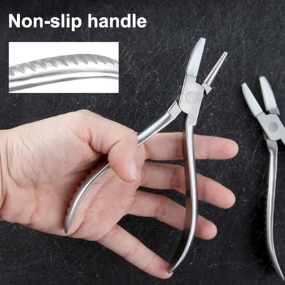 Round & Flat Nose Nylon Jaw Eyeglasses Frame Pliers 2 PCS - size: 2 piece