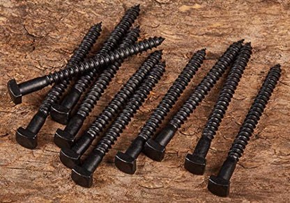 Rustic Square Head Lag Screws, Black Oxide Finish Lag Bolts, 1/4 x 3-Inch, (Pack of 50) - size: 1/4" x 3", style: Black Oxide Coating (Indoor Use)