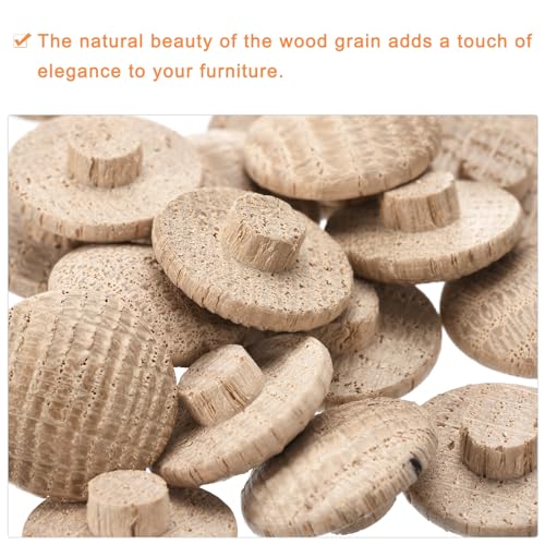 uxcell Wood Plugs, 25Pcs 20 x 7 mm - Red Oak Wood Button Top Plugs, Screw Hole Covers, Decorative Wooden Cover for Stair Chair Craft Furniture Woodworking - size: 20x7mm