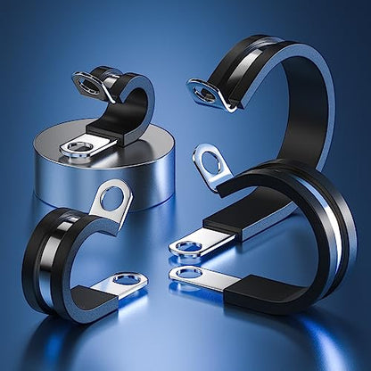 50 PCS 1-1/2 Inch Cable Clamps, 304 Stainless Steel Cable Clamps, Insulated Clamp, Hose Clamp, Pipe Clamp, Sturdy Clamp, and Wire Clamp by RTHIEAI - size: 1-1/2 Inch, style: 50 pcs