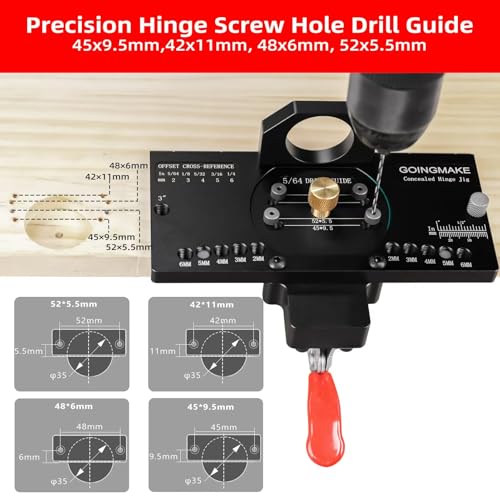 GOINGMAKE Metal Concealed Hinge Jig with Quick Clamp,35mm Cabinet Hinge Jig