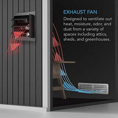 AC Infinity AIRLIFT S10, Shutter Exhaust Fan 10” with 10-Speed Controller - size: 10-Inch, Speed Controller