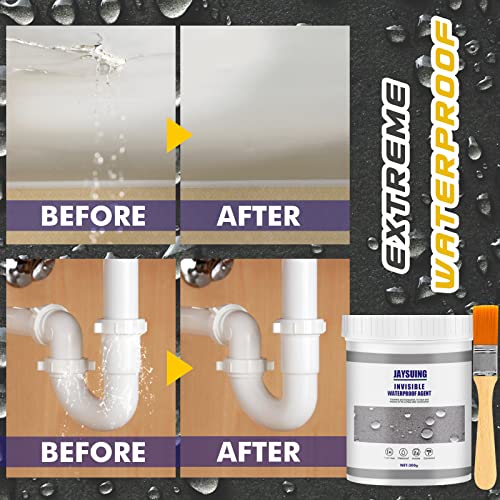 10.6 OZ (300g) Transparent Waterproof Coating,Super Strong Waterproof Anti-Leakage Agent,Waterproof Insulating Sealant,Invisible Waterproof Agent Roofs,Walls, Garden,Bathroom,Kitchen Indoor (1)