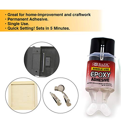 BAZIC Products Single-Use Quick-Set Epoxy, 0.2 oz, Syringe - size: 1-Pack
