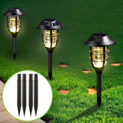 Must Measure First! Fits ONLY 0.83" Inner Diameter Solar Ground Spikes - 8.25" ABS Replacement Stakes for Garden Pathway Lights (Black-5PACK) - color: Black-5PACK