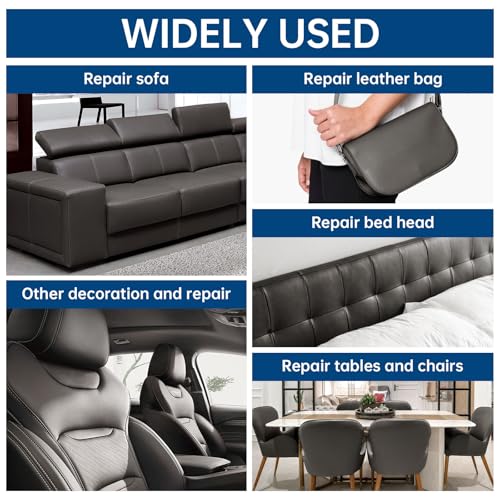Lifeshoon Leather Repair Patches, Self Adhesive Vinyl for Couches Furniture - color: Dark Grey, size: 17X158 inch