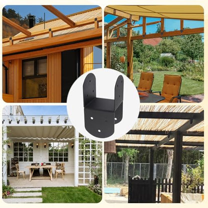 4 Pcs 4"x 4" Deck Post Caps Tie Brackets|Ineer Size(3.6"x 3.6") - size: 4"x 4" - 4 Pieces, style: Deck Post Caps Tie Brackets