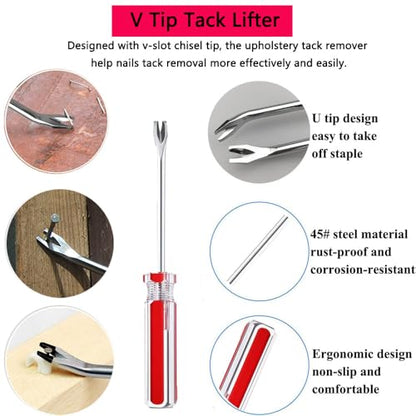 Upholstery and Construction Staple Remover with Tack Puller Tool, Nail Puller, Carpet Remover, for Removing All Kinds of Staples for Furniture, Wooden Case, Carton, Floor, Photo Frame （3pcs） - style: Style4