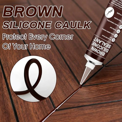 JAOJAO 2PCS Brown Caulk Without Cracking or Peeling Long-Lasting Joints - color: Brown, size: 200ML