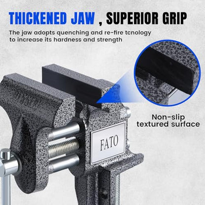 FATO 3” 360° Clamp-On Table Vise, 800LB Clamping Force - size: Table-3"