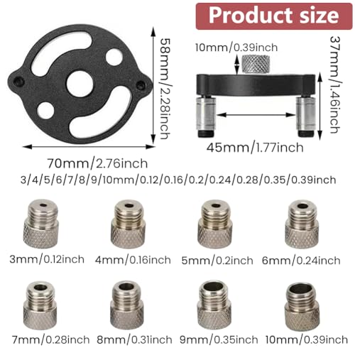 Self Centering Dowel Jig Drill Guide, Vertical Hole Locator - color: Black
