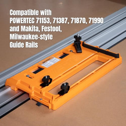 POWERTEC 72390 Circular Saw Track Plate with 36 Inch Straight Edge Clamp, Tool-Free Mounting System, Adjustable Fence for Fast and Accurate Cuts - size: 36 Inch Circular Saw Guide w/ Saw Plate