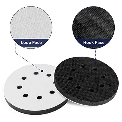 80pcs 5 inch 8 Hole Sanding Discs Hook and Loop 1500/2000/2500/3000/4000/5000/7000/10000 Grits Wet Dry Sandpaper with 2pcs Interface Pad for Random Orbital Sander Automotive Wood Metal Polishing - size: 5 Inch 8 Hole