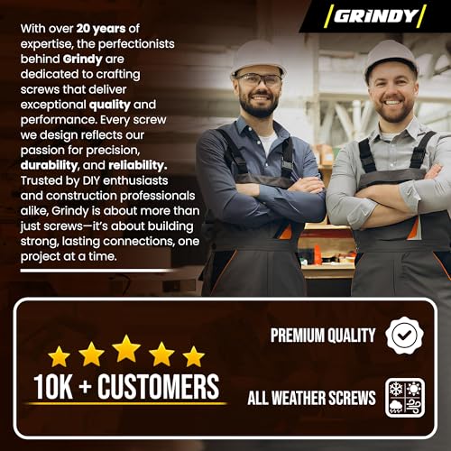 #8 x 1 5/8’’ Stainless Steel Wood Screws by Grindy (200pack/1.1LBS) – Self-Drilling Deck Screws I Rust Resistant I Quick Drive & Fast Grip I for Cabinet, Furniture & Other Projects I Bit Included - color: Stainless Steel, size: #8 x 1-5/8"