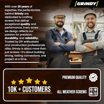 #8 x 1 5/8’’ Stainless Steel Wood Screws by Grindy (200pack/1.1LBS) – Self-Drilling Deck Screws I Rust Resistant I Quick Drive & Fast Grip I for Cabinet, Furniture & Other Projects I Bit Included - color: Stainless Steel, size: #8 x 1-5/8"