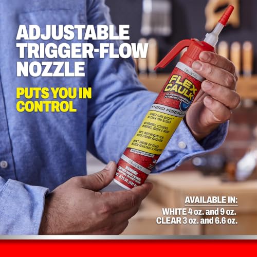 Flex Caulk Hybrid Polymer Waterproof Sealant, White, 9 oz, 2-Pack - style: Hybrid, White, 9 oz, 2-Pack