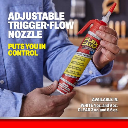 Flex Caulk Hybrid Polymer Waterproof Sealant, White, 9 oz, 2-Pack - style: Hybrid, White, 9 oz, 2-Pack