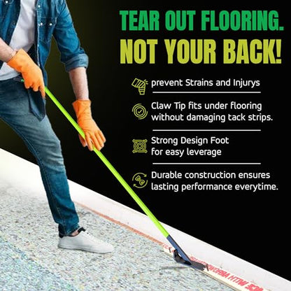 Mantis - Large Pry Bar | Ergonomic Designed Pry Bar for Quick Easy Removal of Carpet Tack Strips, Underlayment, and Sheet Vinyl, While Standing on Your Feet.