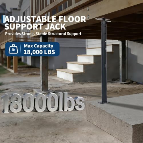 OUTLANE House Floor Jacks, 2 Pack 53"-93" Adjustable Jack Post 18000 LBS - color: Black, size: 53"-93"