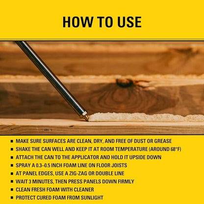 Stanley FA190P Subfloor Adhesive Kit (2x24 Oz) – Polyurethane Expanding Foam Construction Adhesive with Strong Bonding for Wood, Concrete, Metal – High Coverage | 24in Gun&Cleaner Included | 2 Pack - size: 24 in Gun Set, style: 2 Pack