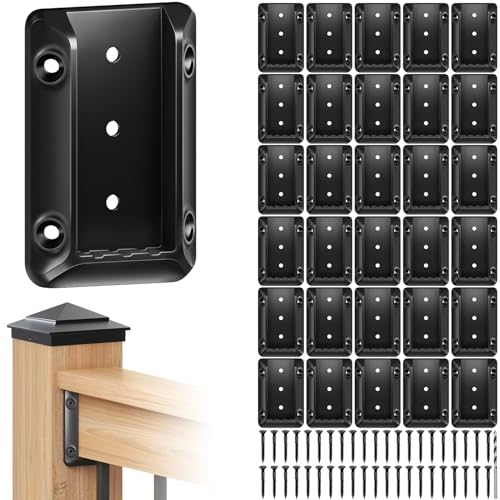 30 Pcs Toscoco Deck Railing Brackets for 2×4 (Actual 1.5" × 3.5") Wood Rail