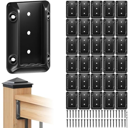 30 Pcs Toscoco Deck Railing Brackets for 2×4 (Actual 1.5" × 3.5") Wood Rail