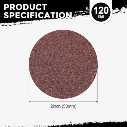 10Pcs Sanding Discs 2Inch 120Grit Hook and Loop Sandpapers Red - size: 2 Inch(120 Grit)
