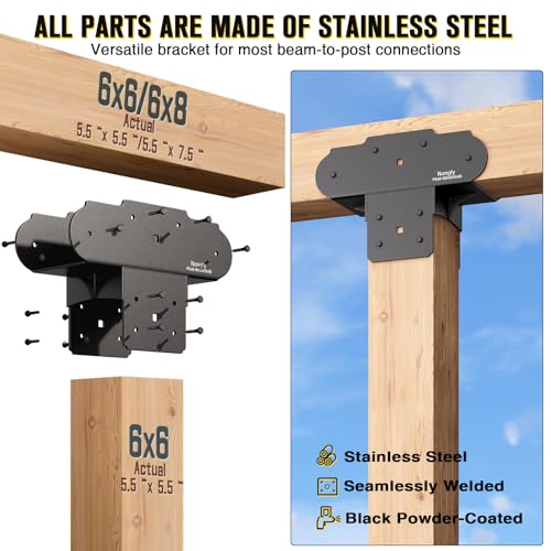 Post Anchor Connector Post Base Bracket for Supporting Wood Beams (2Pack, 6x6-6x8) - size: 6x6-6x8, style: 2Pack