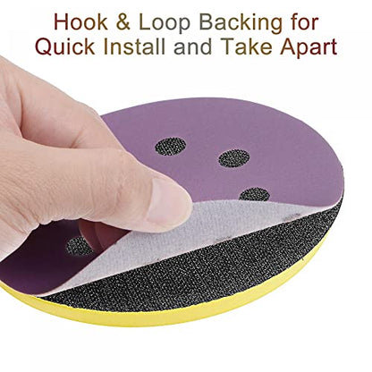 uxcell 10Pcs 5-Inch Purple Sanding Discs 320 Grits 8 Hole Hook and Loop Professional Aluminum Oxide Sand Paper Wet Dry Polish for Wood Metal Paint Finish - style: 320 Grit