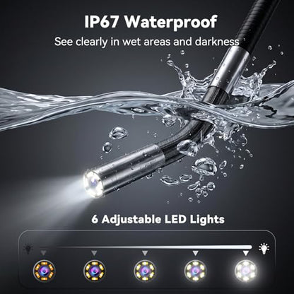 Two-Way 210° Articulating Borescope, 4.3" 1080P Endoscope Camera with Light